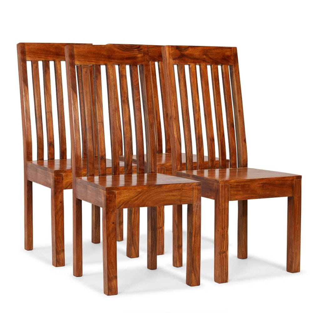 Vidaxl Jedálenské stoličky 4 ks, masív a sheeshamové drevo, moderné